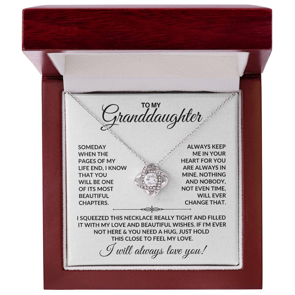 To My Granddaughter | Beautiful Chapters - W | Love Knot Necklace |