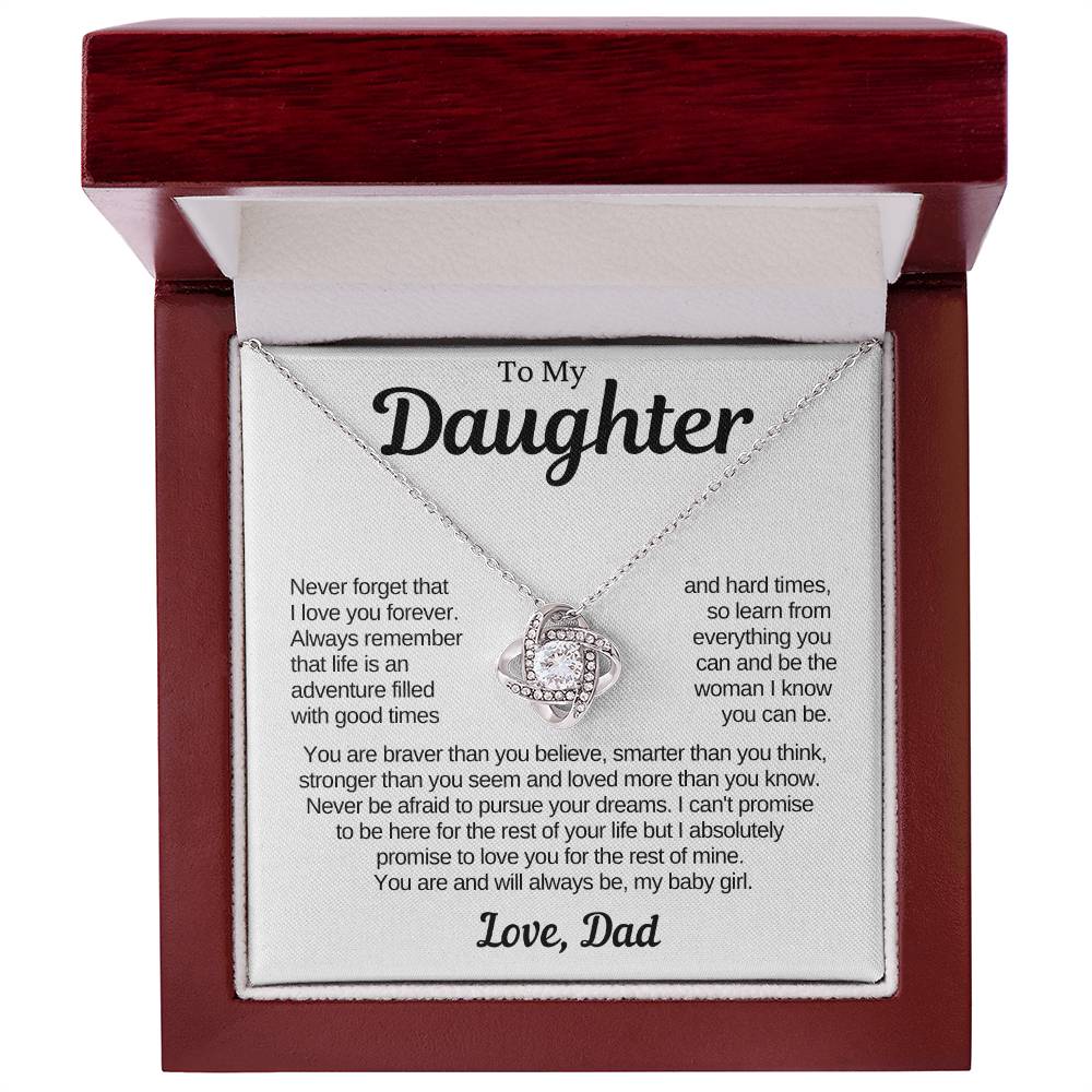 To My Daughter From Dad | Life is An Adventure | Love Knot Necklace