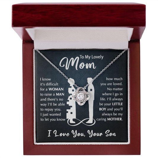 To My Lovely Mom | From Son | Love Knot Necklace - JENACDirect