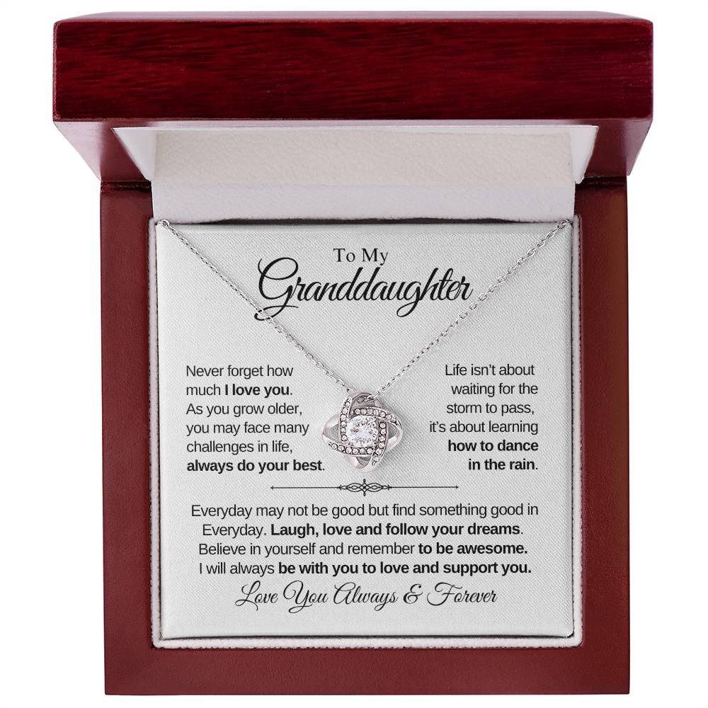 To My Granddaughter | Always Do Your Best | Love Knot Necklace | Gift From Grandparent