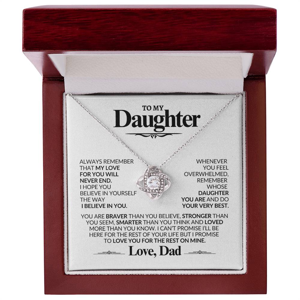 To My Daughter | I Believe In You | Love Knot Necklace | Gift From Dad JD23