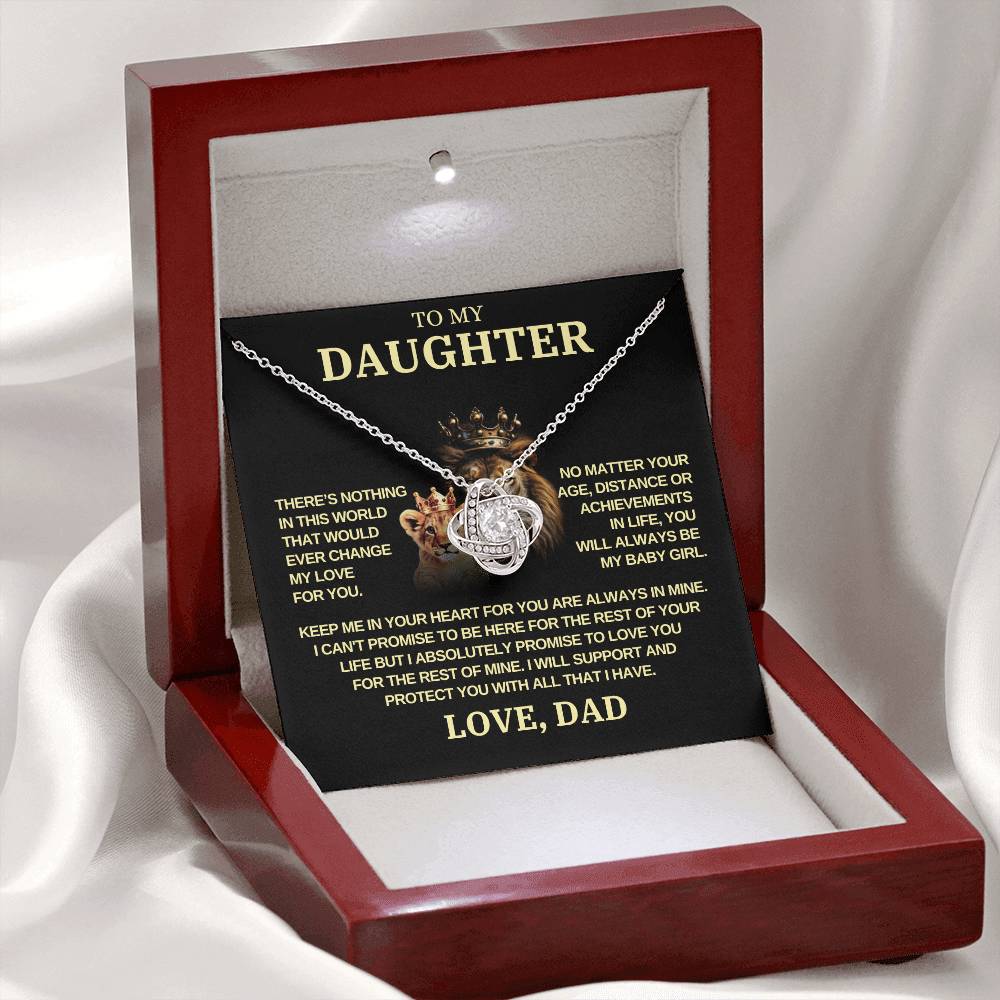 To My Daughter | Always My Baby Girl | Gift From Dad | Love Knot Necklace