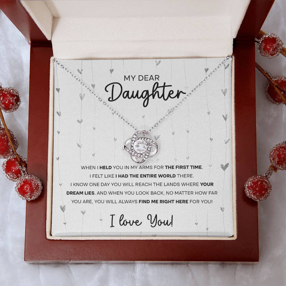 My Dear Daughter | Look Back | Love Knot Necklace - JENACDirect