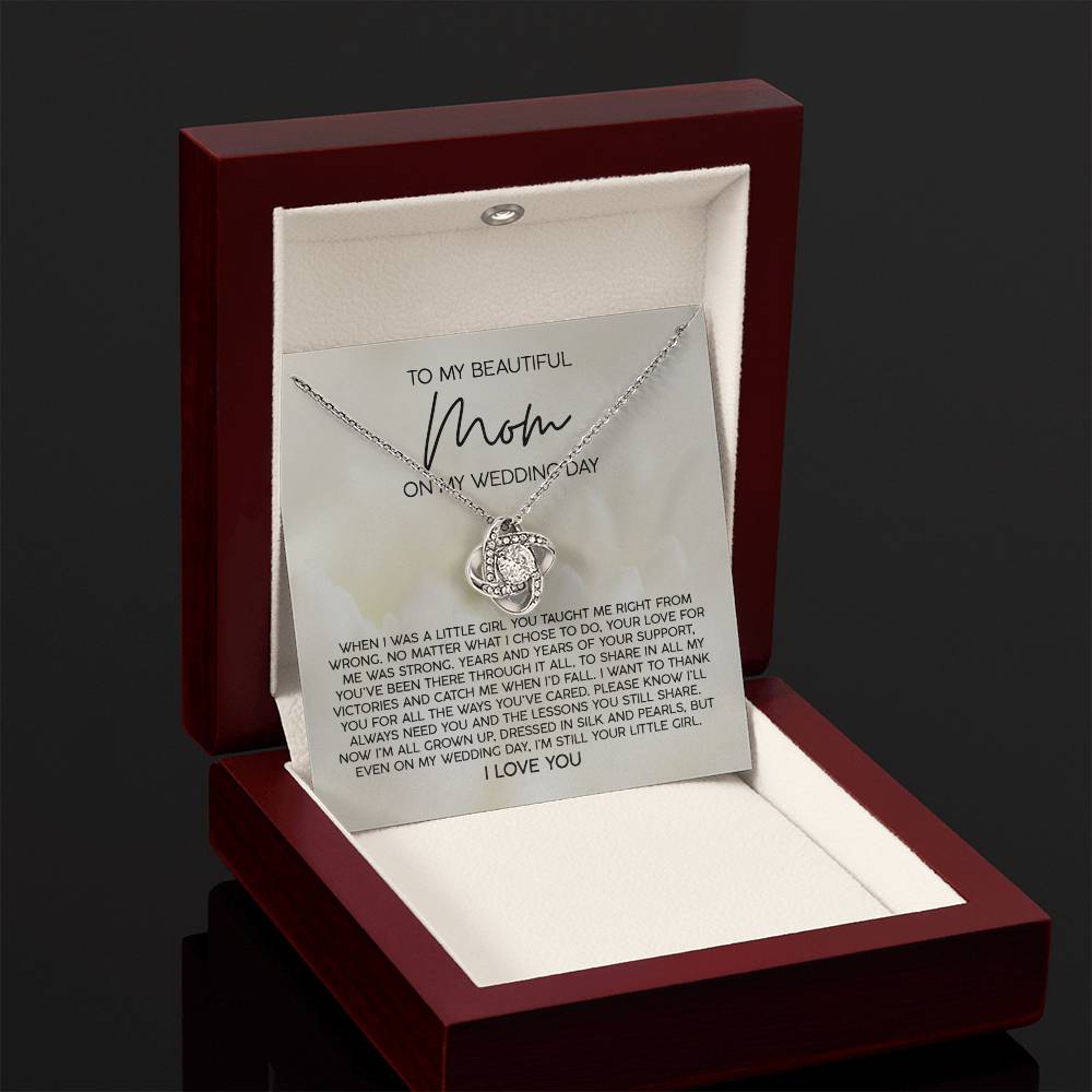 To My Beautiful Mom on My Wedding Day | Love Knot Necklace - JENACDirect