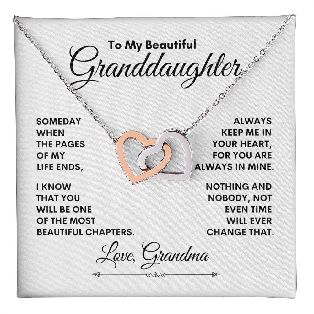 To My Beautiful Granddaughter | Interlocking Necklace | Gift From Grandma