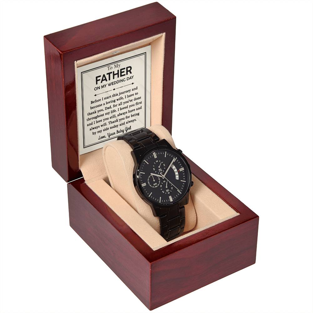 To My Father On My Wedding Day | From Your Baby Girl | Chronograph Watch - JENACDirect