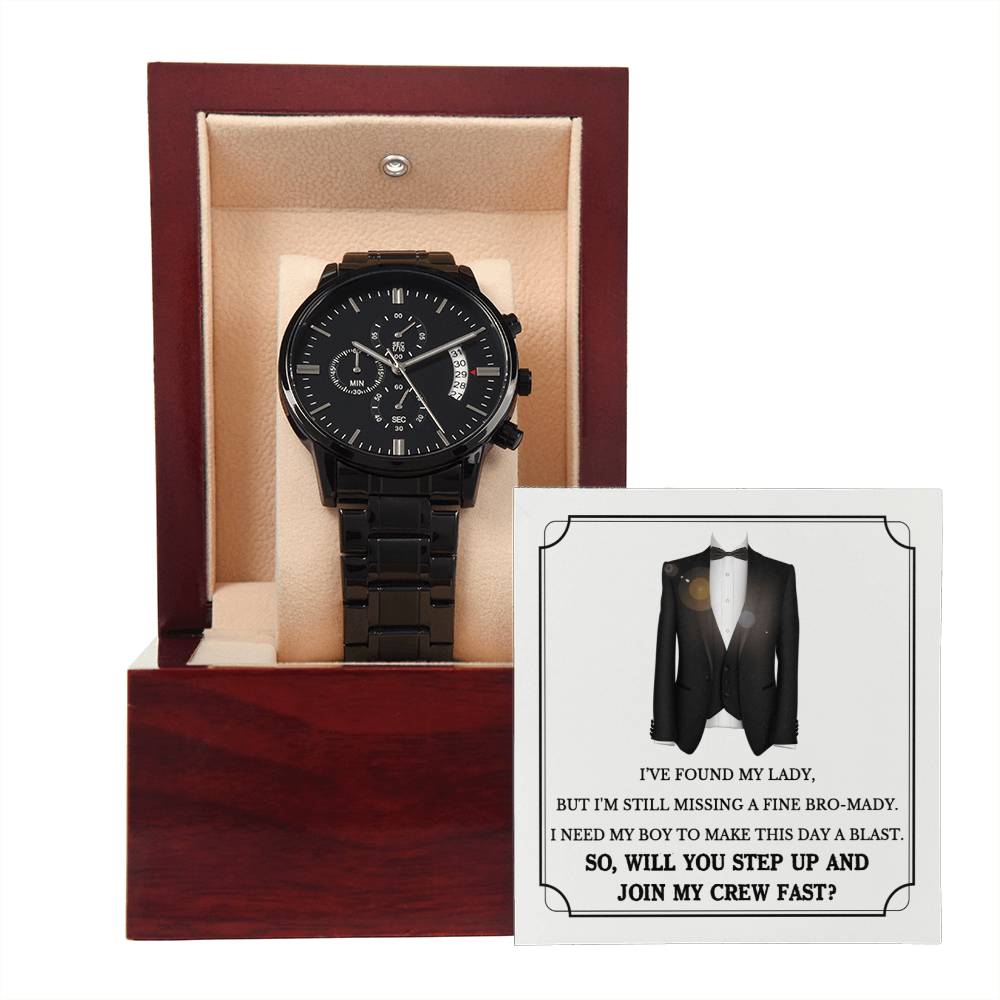 Will You Be My Groomsman - Chronograph Watch - JENACDirect