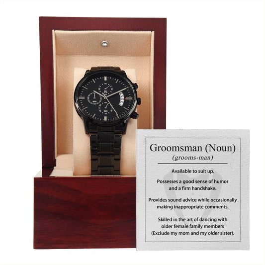 Groomsman (Noun) - Chronograph Watch - JENACDirect