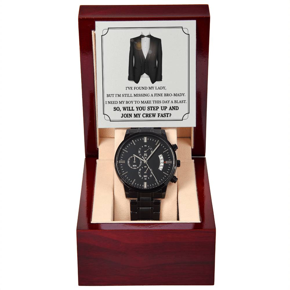 Will You Be My Groomsman - Chronograph Watch - JENACDirect