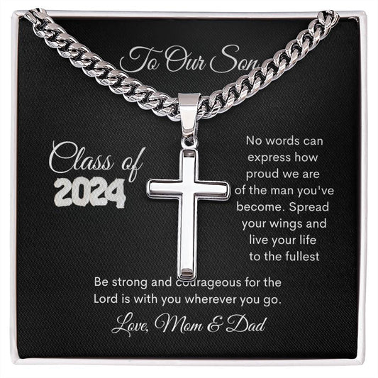 To Our Son Cross Necklace | Gift For Graduation | Birthday