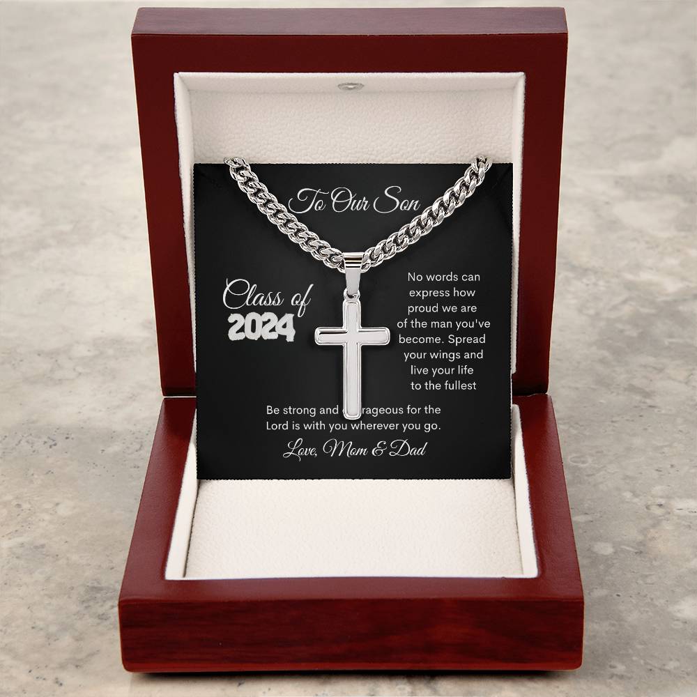 To Our Son Cross Necklace | Gift For Graduation | Birthday