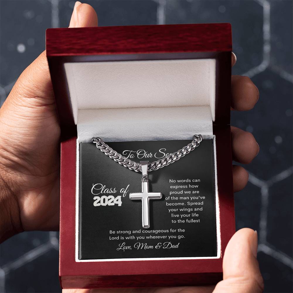 To Our Son Cross Necklace | Gift For Graduation | Birthday