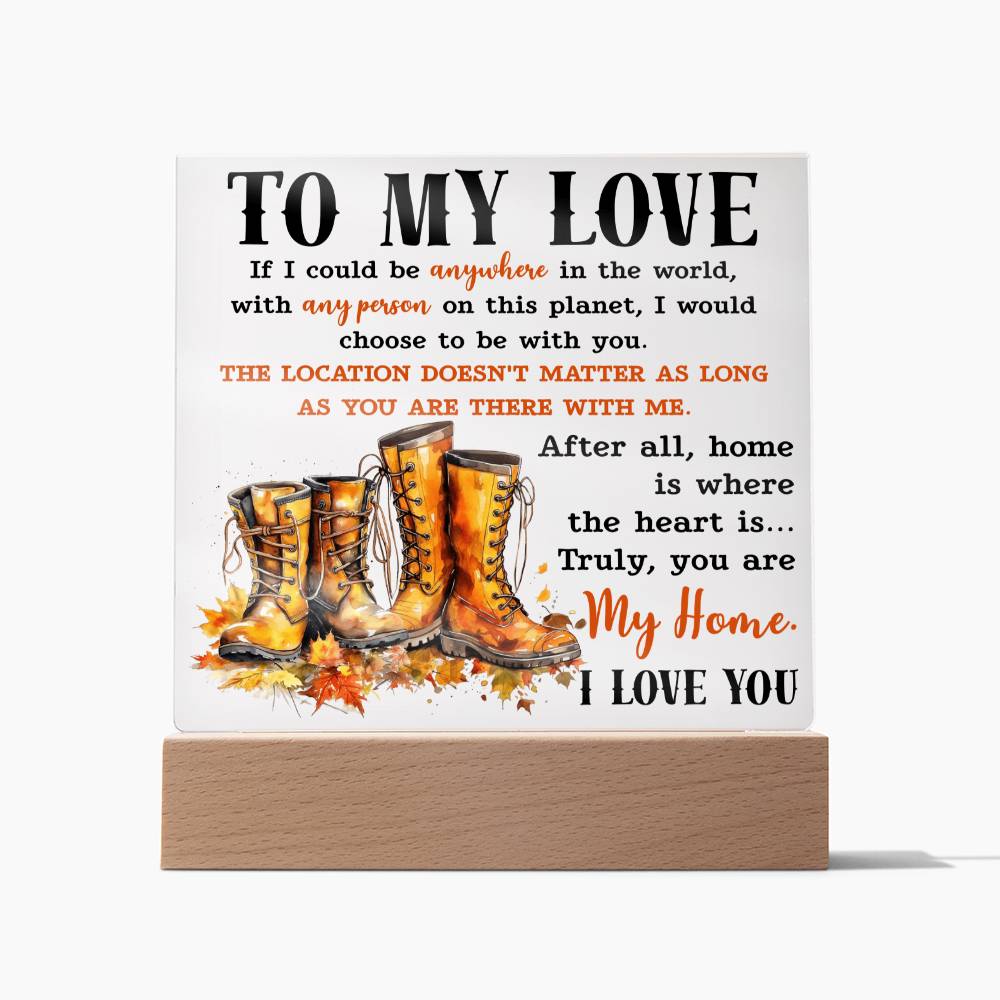 To My Love, My Home Acrylic Plaque - JENACDirect