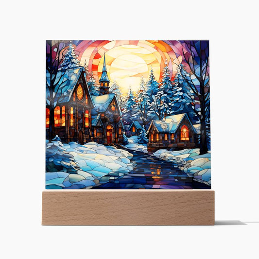 Stained Glass Christmas Acrylic Plaque - JENACDirect