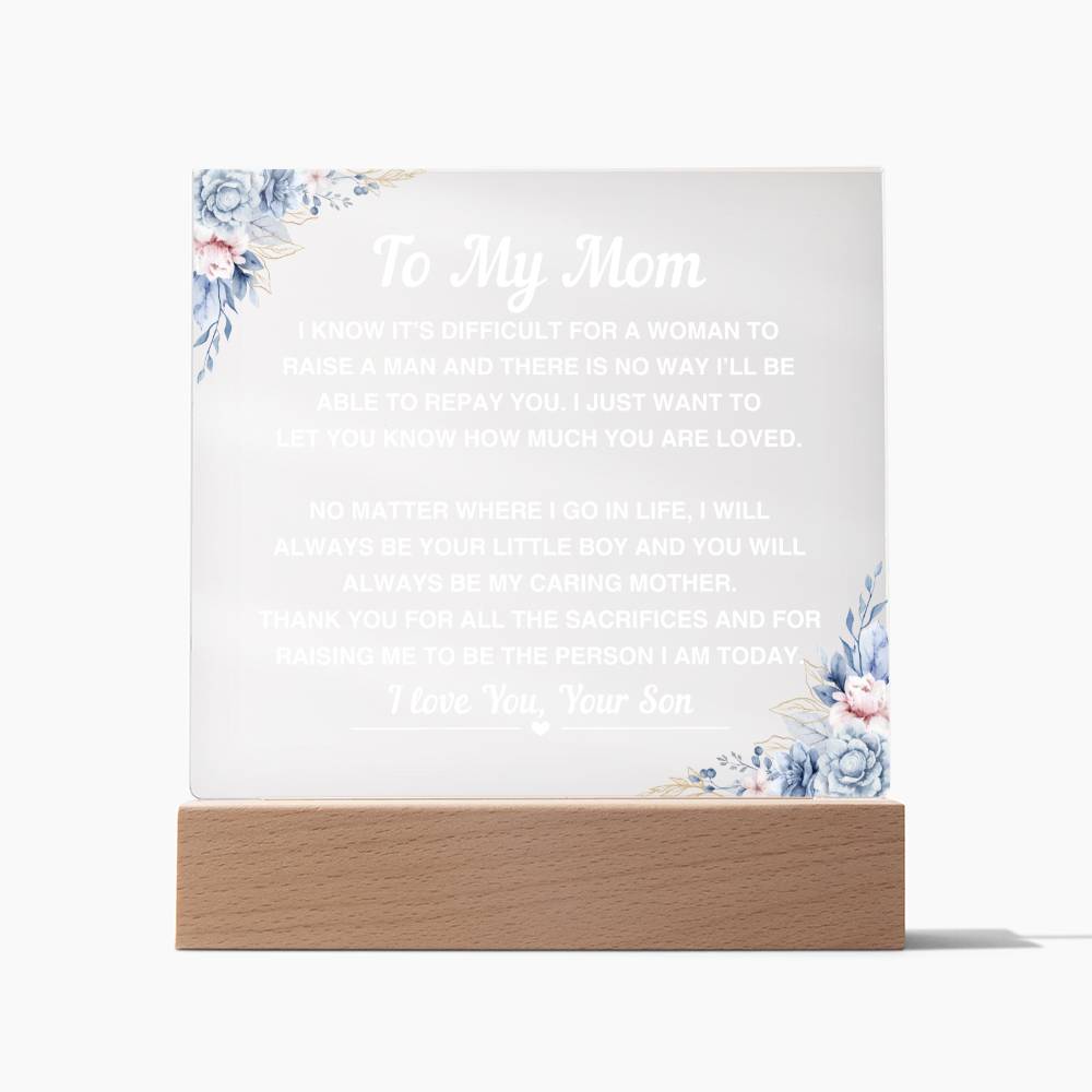 To My Mom From Son - Acrylic Plaque