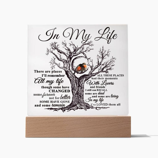 In My Life Acrylic Plaque - JENACDirect