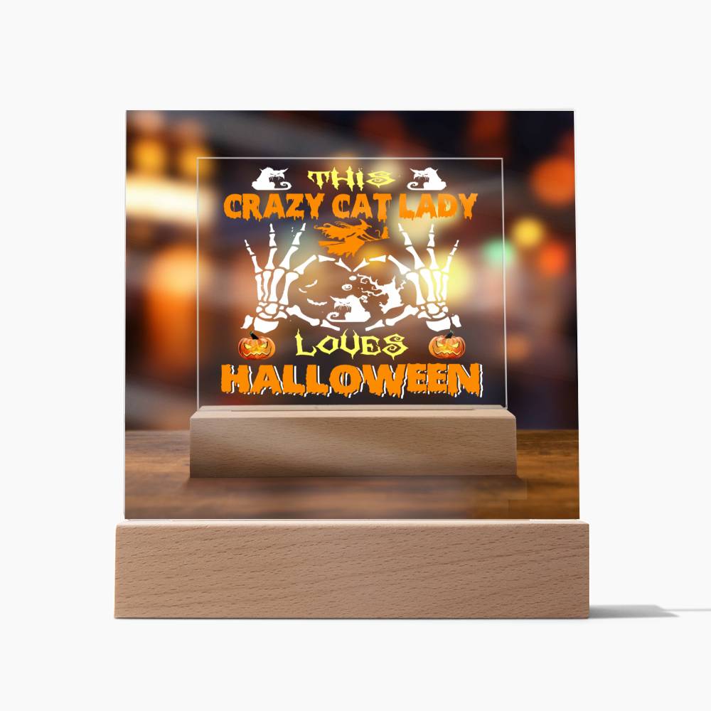 This Crazy Cat Lady loved Halloween Acrylic Plaque - JENACDirect