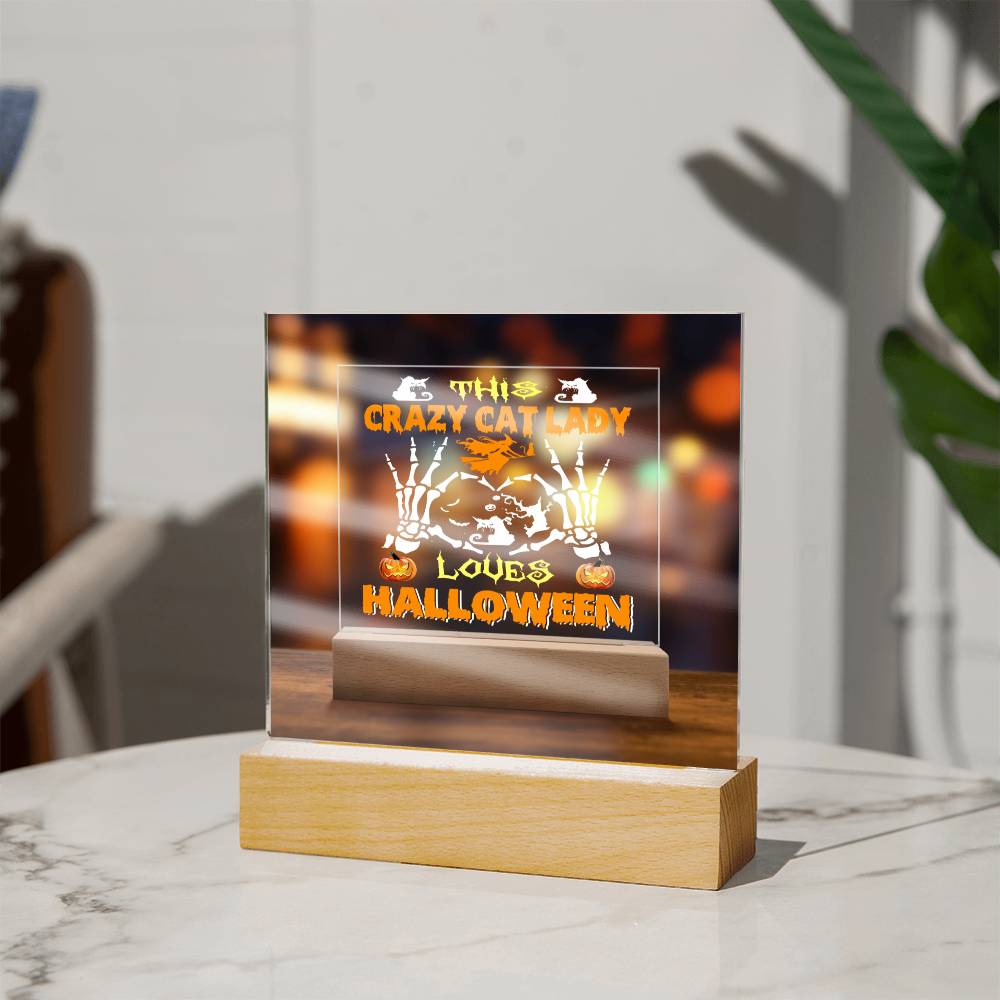 This Crazy Cat Lady loved Halloween Acrylic Plaque - JENACDirect