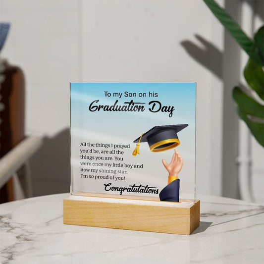 To My Son on his Graduation | Acrylic Plaque - JENACDirect