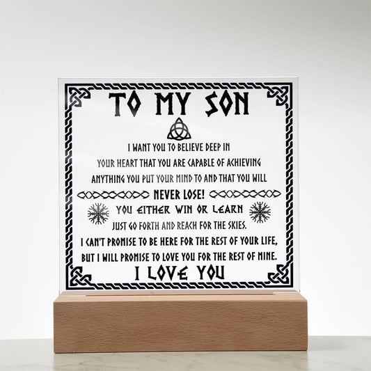 To My Son | Never Lose | Acrylic Plaque - JENACDirect