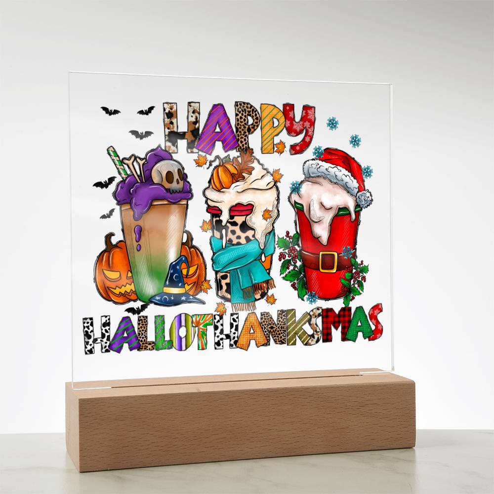 Happy Hallothanksmas | Acrylic Plaque - JENACDirect