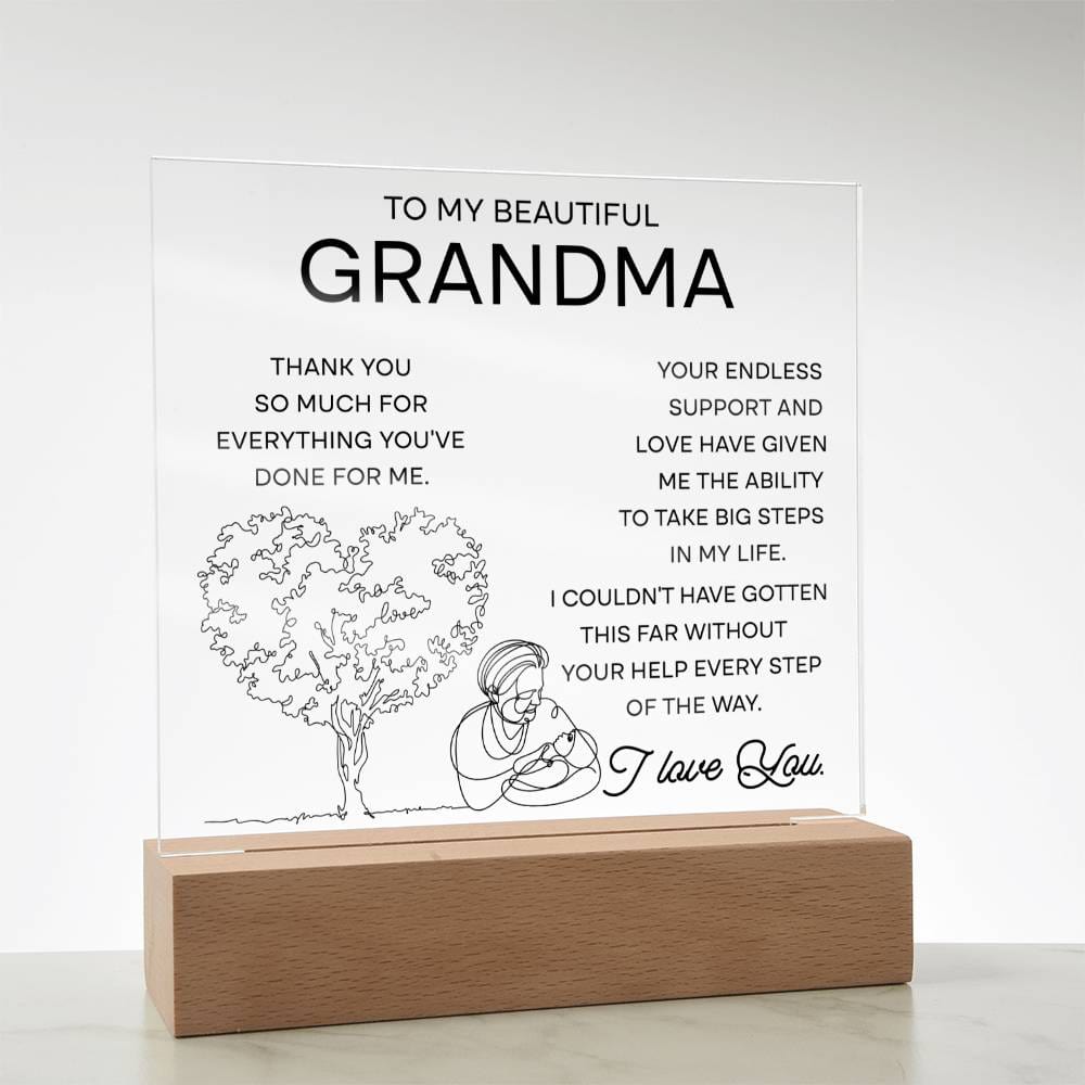 To My Beautiful Grandma | Your Endless Support | Acrylic Plaque - JENACDirect