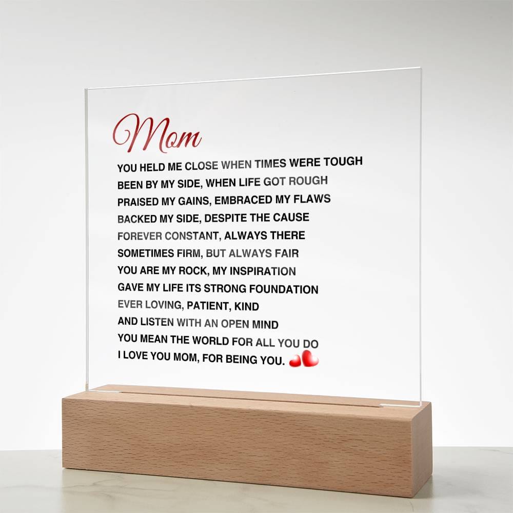 Mom | You Mean The World To Me | Acrylic Plaque