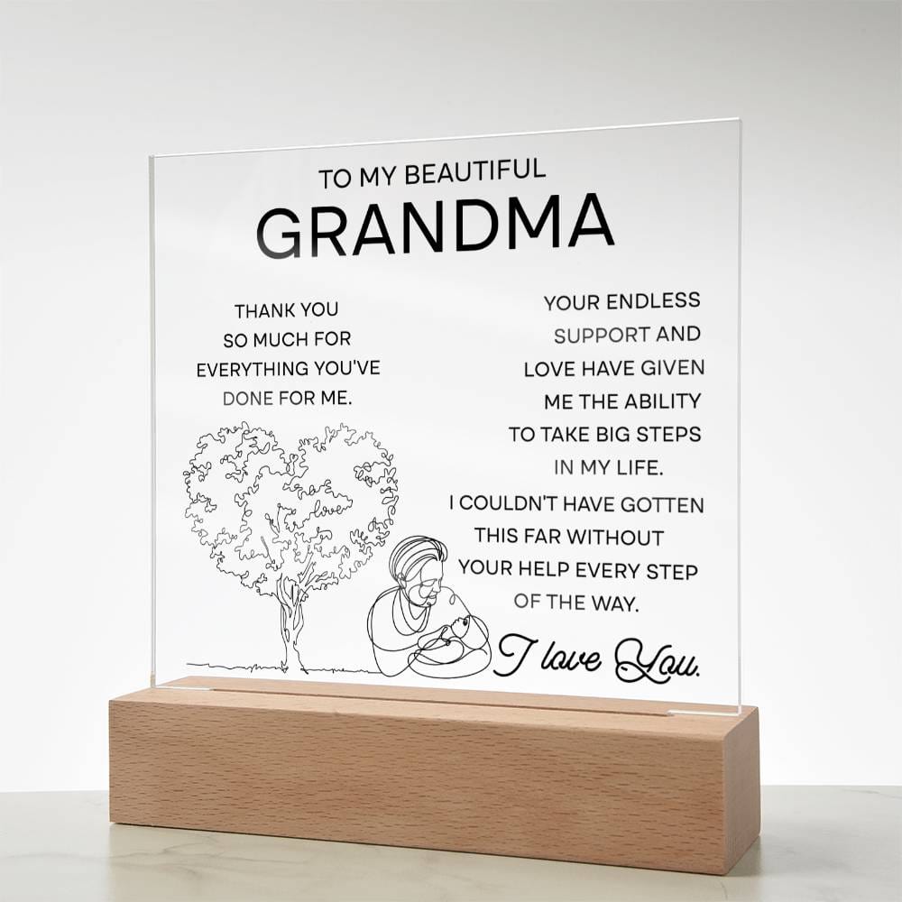 To My Beautiful Grandma | Your Endless Support | Acrylic Plaque - JENACDirect