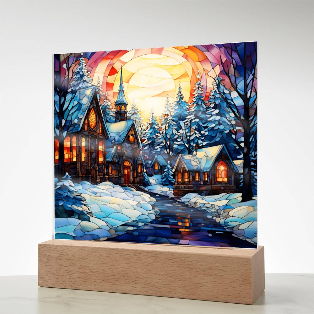 Stained Glass Christmas Acrylic Plaque - JENACDirect