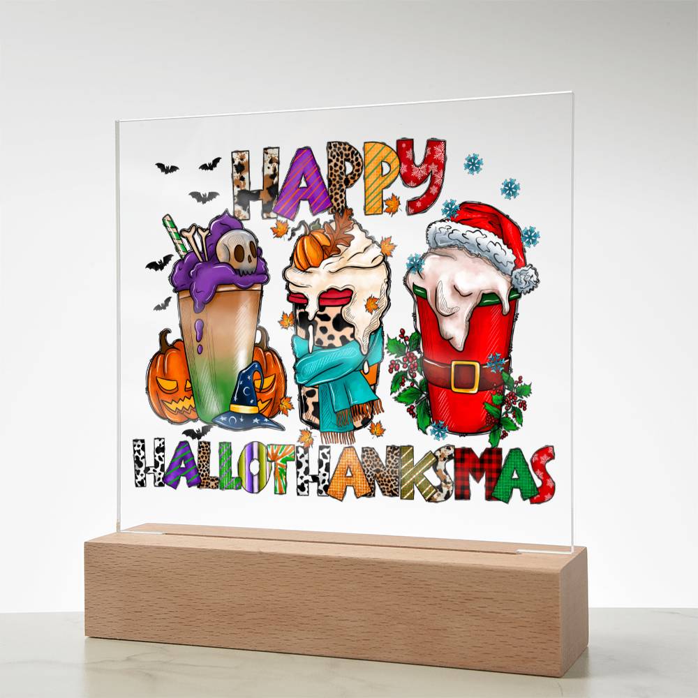 Happy Hallothanksmas | Acrylic Plaque - JENACDirect