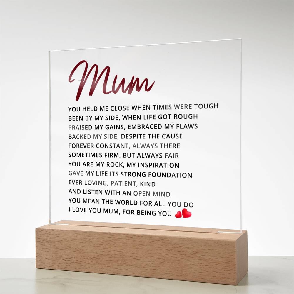 Mum | You Mean The World To Me | Acrylic Plaque