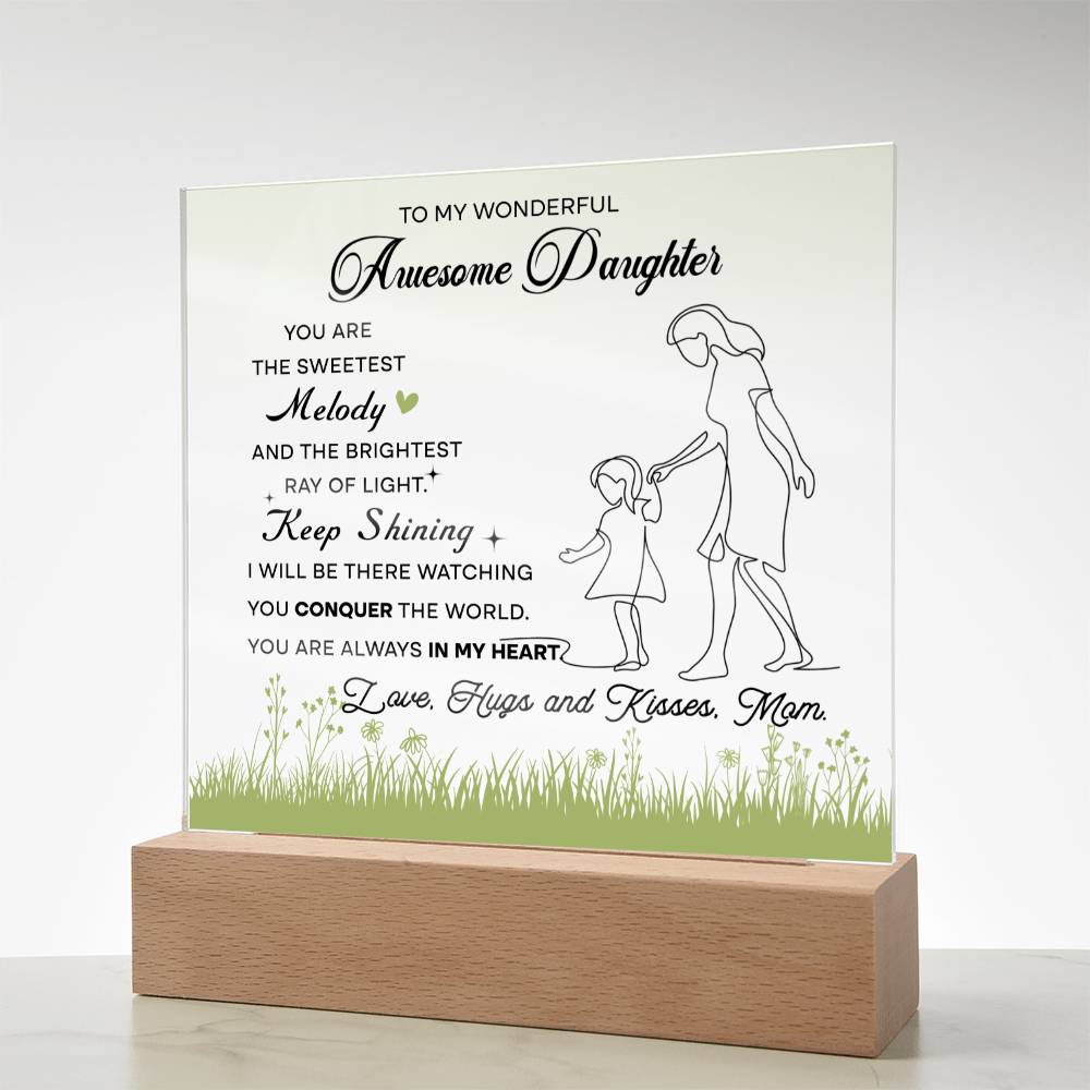 To My Awesome Daughter | Love Mom | Acrylic Plaque - JENACDirect