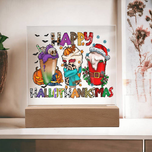 Happy Hallothanksmas | Acrylic Plaque - JENACDirect