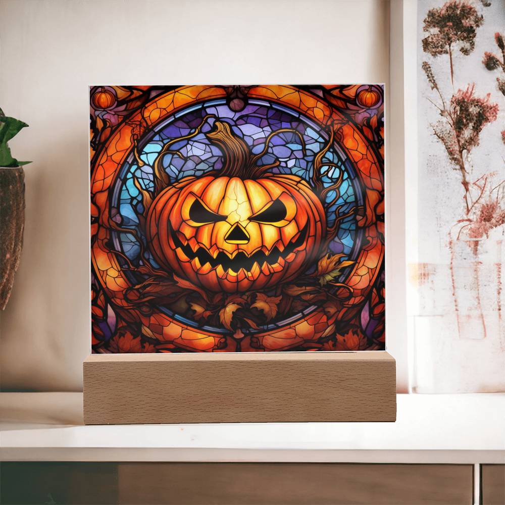 Halloween Pumpkin  Stained Glass Acrylic - JENACDirect