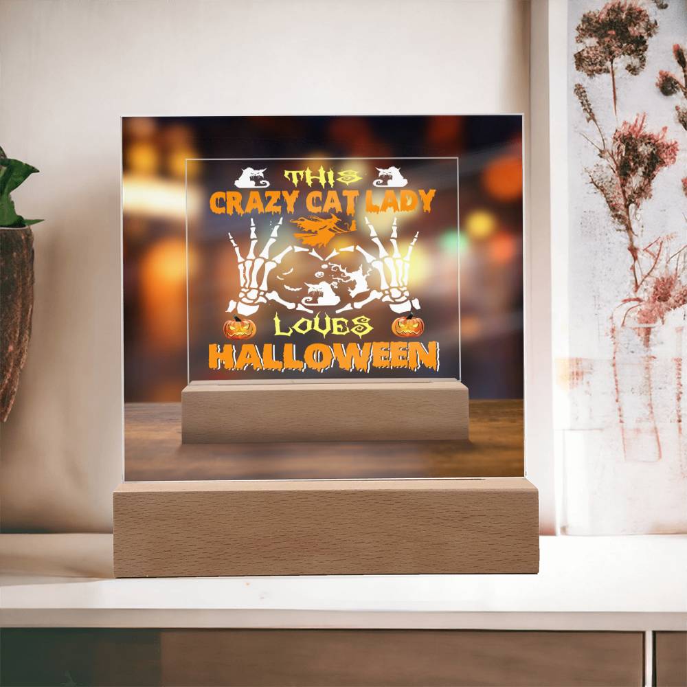 This Crazy Cat Lady loved Halloween Acrylic Plaque - JENACDirect