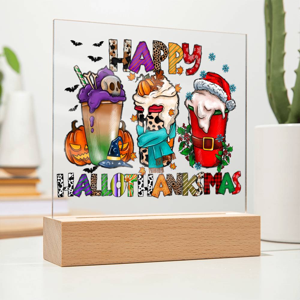 Happy Hallothanksmas | Acrylic Plaque - JENACDirect