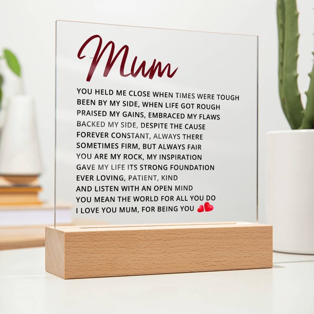 Mum | You Mean The World To Me | Acrylic Plaque