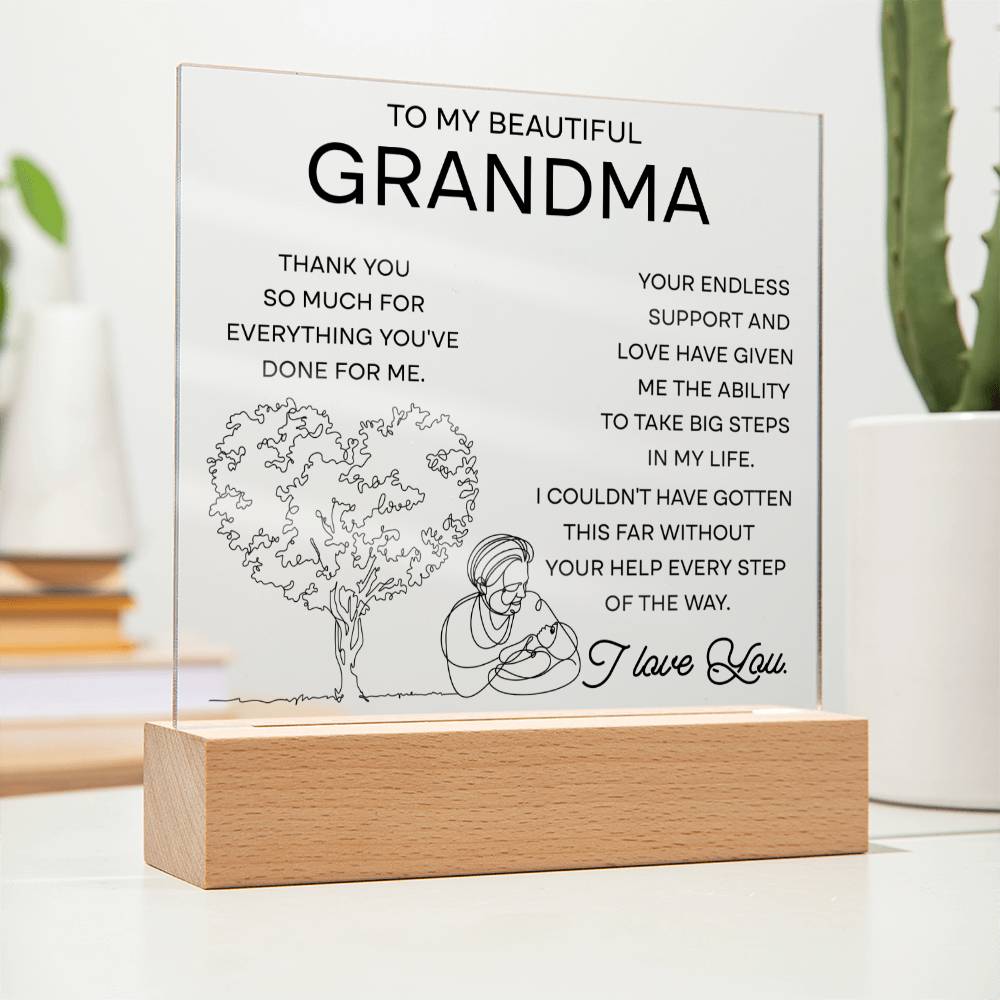 To My Beautiful Grandma | Your Endless Support | Acrylic Plaque - JENACDirect