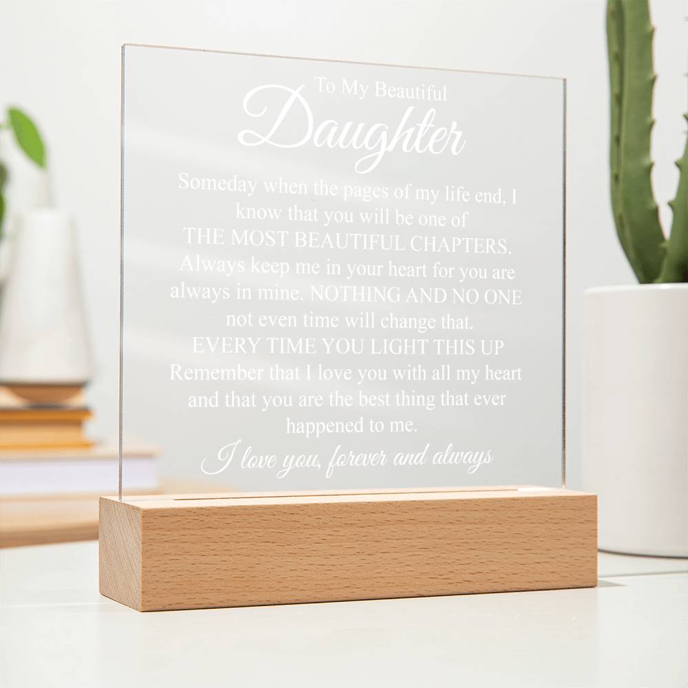 To My Beautiful Daughter | The Most Beautiful Chapters | Acrylic Plaque