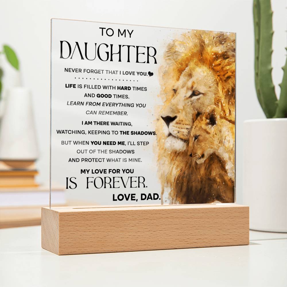 To My Daughter | Shadows | Acrylic Plaque