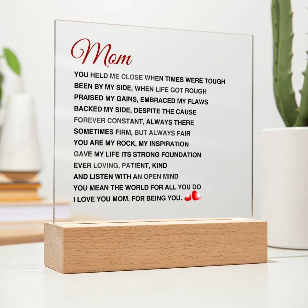 Mom | You Mean The World To Me | Acrylic Plaque