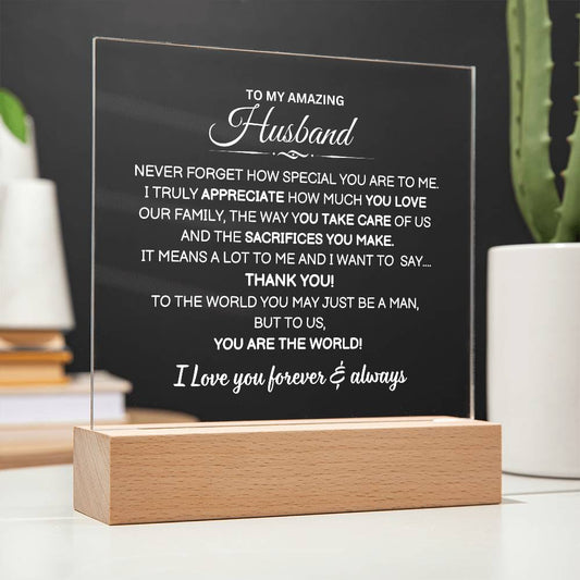 To My Husband | I Appreciate You | Acrylic Plaque