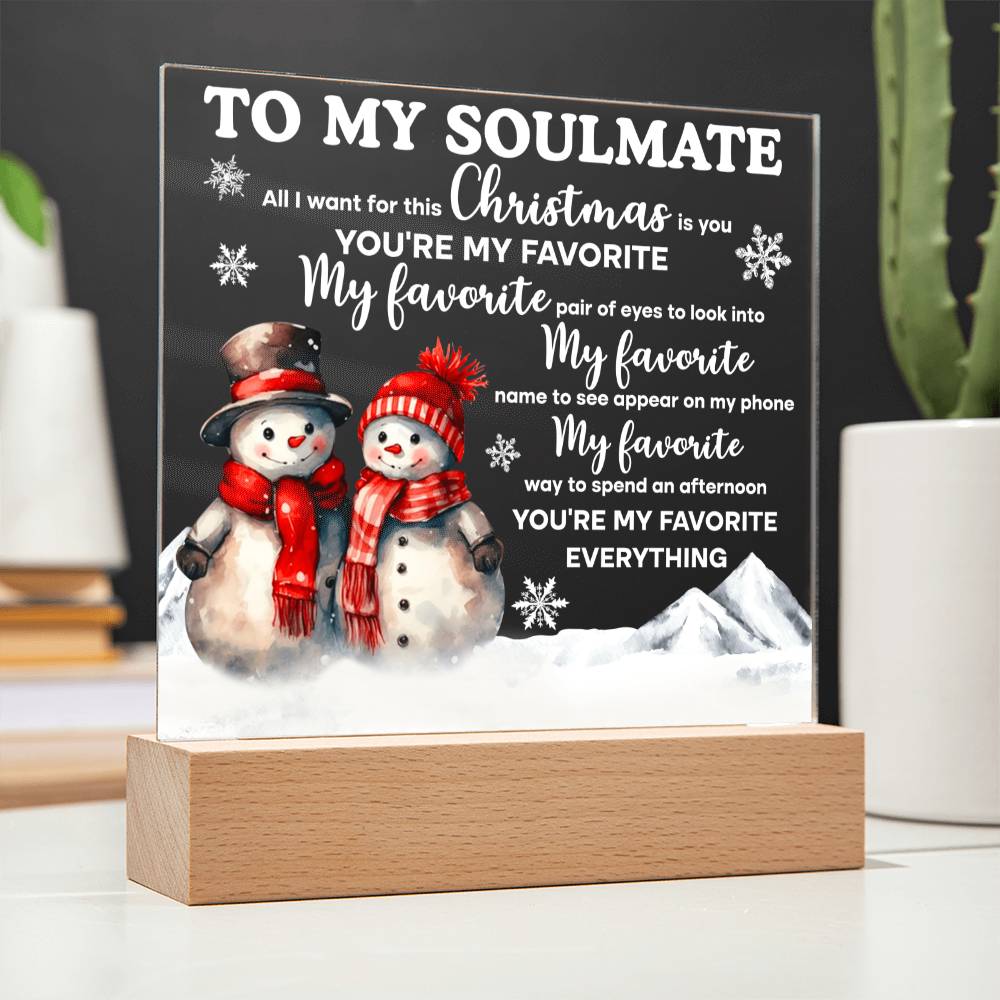 To My Soulmate| Favourite Everything | Acrylic Plaque