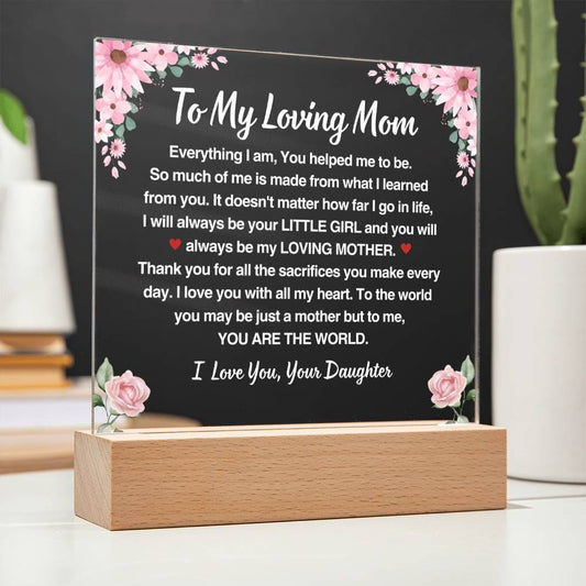 To My Loving Mom | Love You With All My Heart | From Dau | Acrylic Plaque