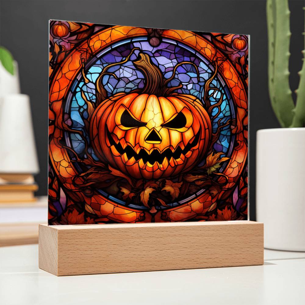 Halloween Pumpkin  Stained Glass Acrylic - JENACDirect