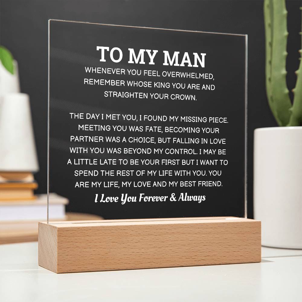 To My Man | My Missing Piece | Acrylic Plaque