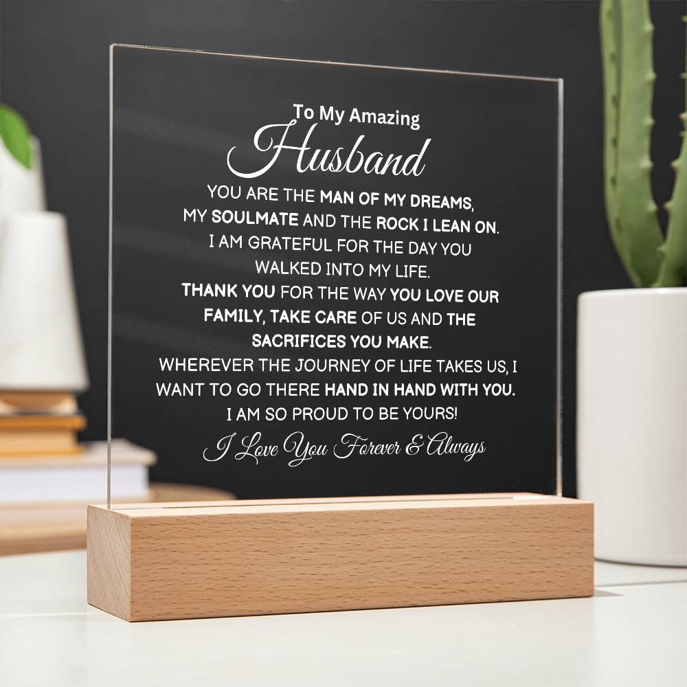 To My Amazing Husband | The Man Of My Dreams | Acrylic Plaque | Gift for Husband