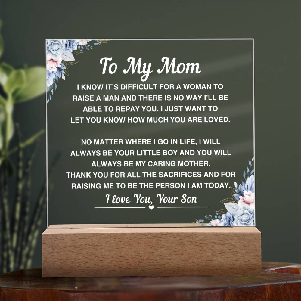 To My Mom From Son - Acrylic Plaque