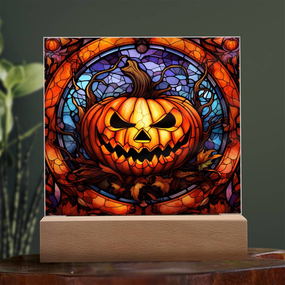 Halloween Pumpkin  Stained Glass Acrylic - JENACDirect