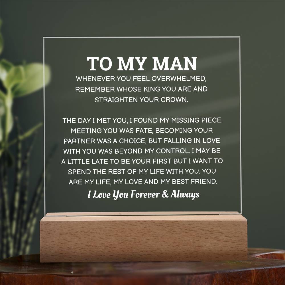 To My Man | My Missing Piece | Acrylic Plaque